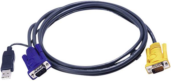 ATEN KVM kabel [1x VGA zástrčka, USB 1.1 zástrčka A - 1x zástrčka SPHD 18] 3.00 m černá