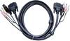 ATEN KVM kabel [2x jack zástrčka 3,5 mm, DVI zástrčka 24+1pólová, USB 2.0 zástrčka A - 2x jack zástrčka 3,5 mm, DVI zástrčka 24+1pólová, USB 2.0 zástrčka B] 1.80 m černá