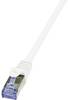 LogiLink CQ3091S RJ45 síťové kabely, propojovací kabely CAT 6A S/FTP 10.00 m bílá samozhášecí, s ochranou 1 ks