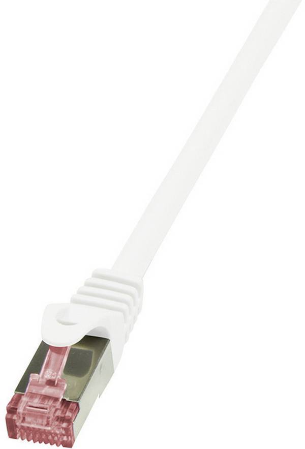 LogiLink CQ2061S RJ45 síťové kabely, propojovací kabely CAT 6 S/FTP 3.00 m bílá samozhášecí, s ochranou 1 ks