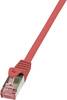 LogiLink CQ2034S RJ45 síťové kabely, propojovací kabely CAT 6 S/FTP 1.00 m červená samozhášecí, s ochranou 1 ks
