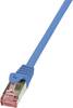 LogiLink CQ2016S RJ45 síťové kabely, propojovací kabely CAT 6 S/FTP 0.25 m modrá samozhášecí, s ochranou 1 ks