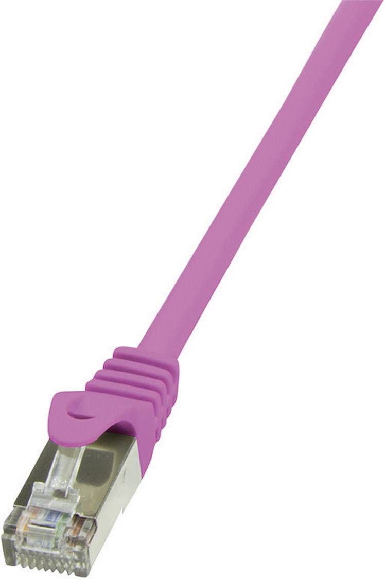 LogiLink CP2089S RJ45 síťové kabely, propojovací kabely CAT 6 F/UTP 7.50 m růžová s ochranou 1 ks