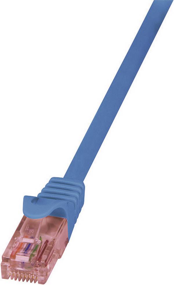 LogiLink CQ2096U RJ45 síťové kabely, propojovací kabely CAT 6 U/UTP 10.00 m modrá samozhášecí, s ochranou 1 ks