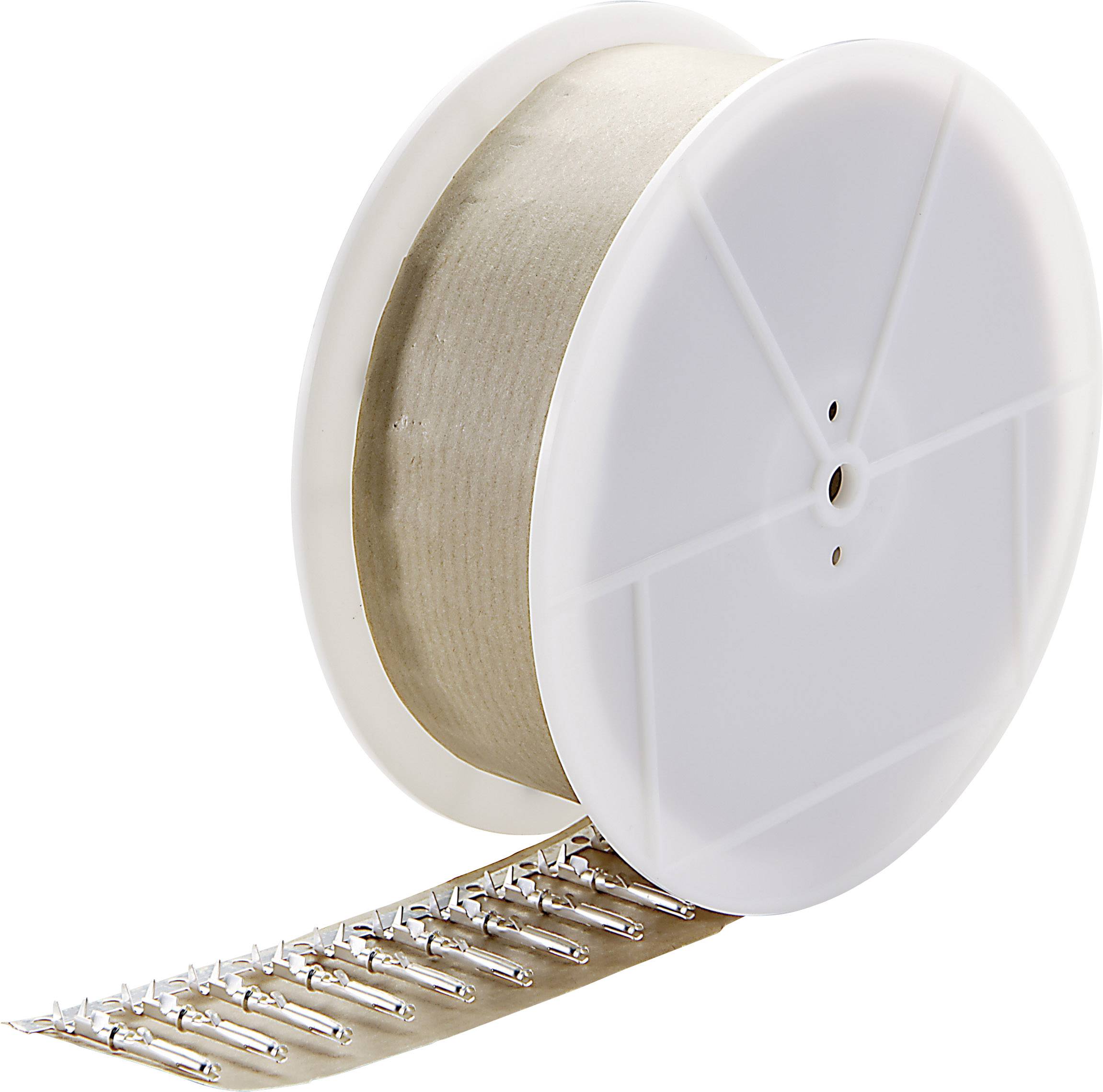 Velký váleček se spojovatelnými sponkami na bílém plastovém rámu. Spony se odvíjejí z role. Ideální pro stavební práce.