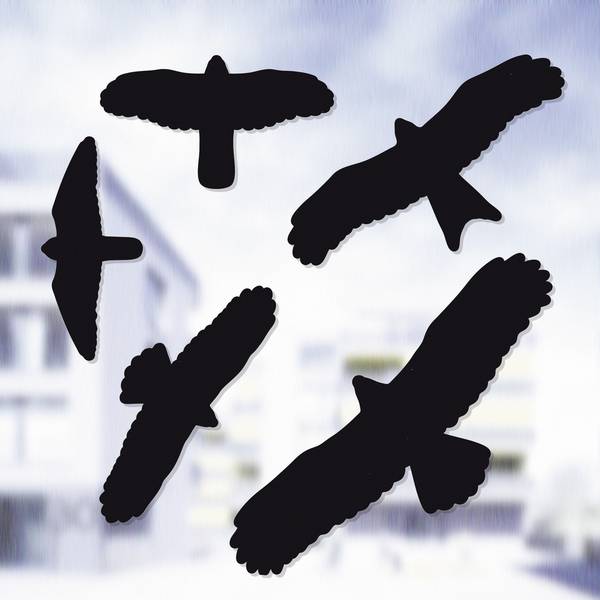 Swissinno Birdprotection, 1 705 001, nálepka do okna s obrazem ptáka 5 ks, funkce: odstrašení