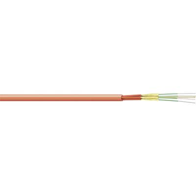 Oranžový kabel s odhaleným měděným vedením v různých barvách, vhodný pro elektrické instalace.