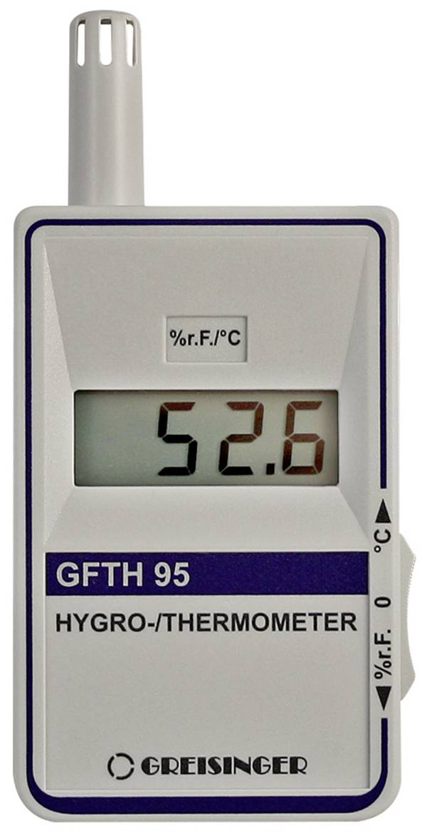Greisinger GFTH 95 vlhkoměr vzduchu (hygrometr), Kalibrováno dle (DAkkS), 10 % rF-95 % rF