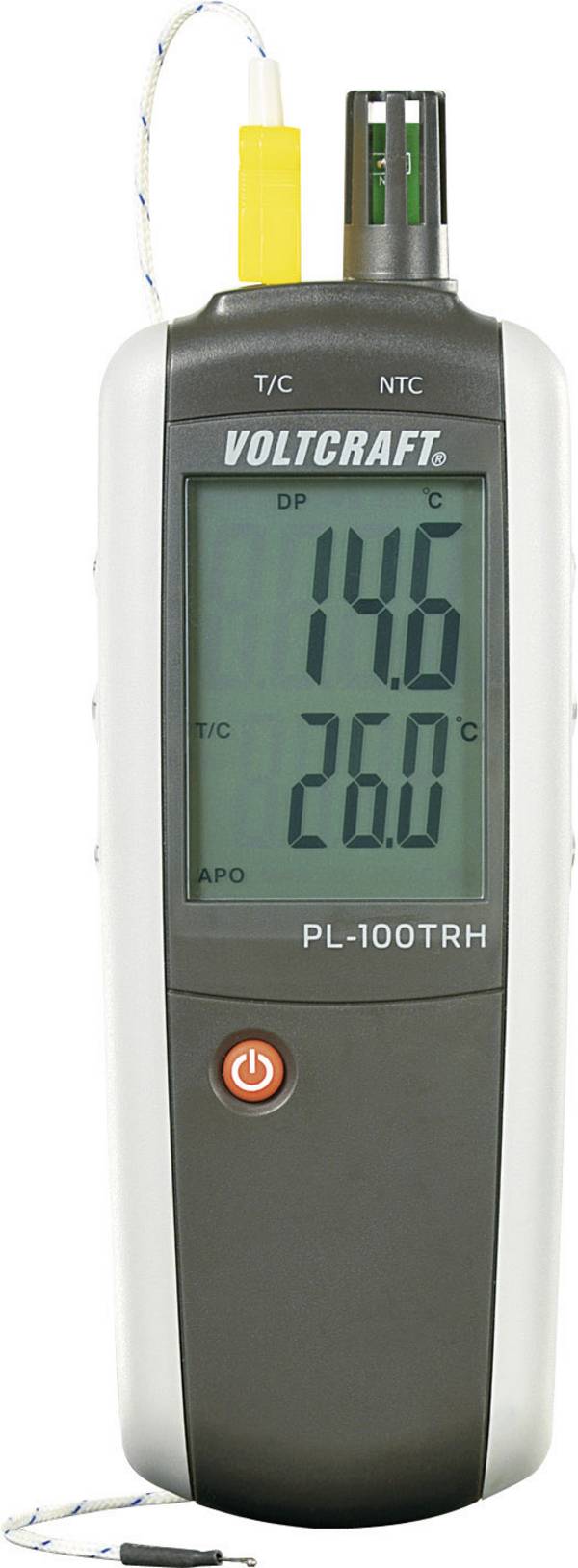 vlhkoměr vzduchu (hygrometr) VOLTCRAFT PL-100TRH 0 % rF 100 % rF -200 °C +1372 °C Kalibrováno dle: DAkkS