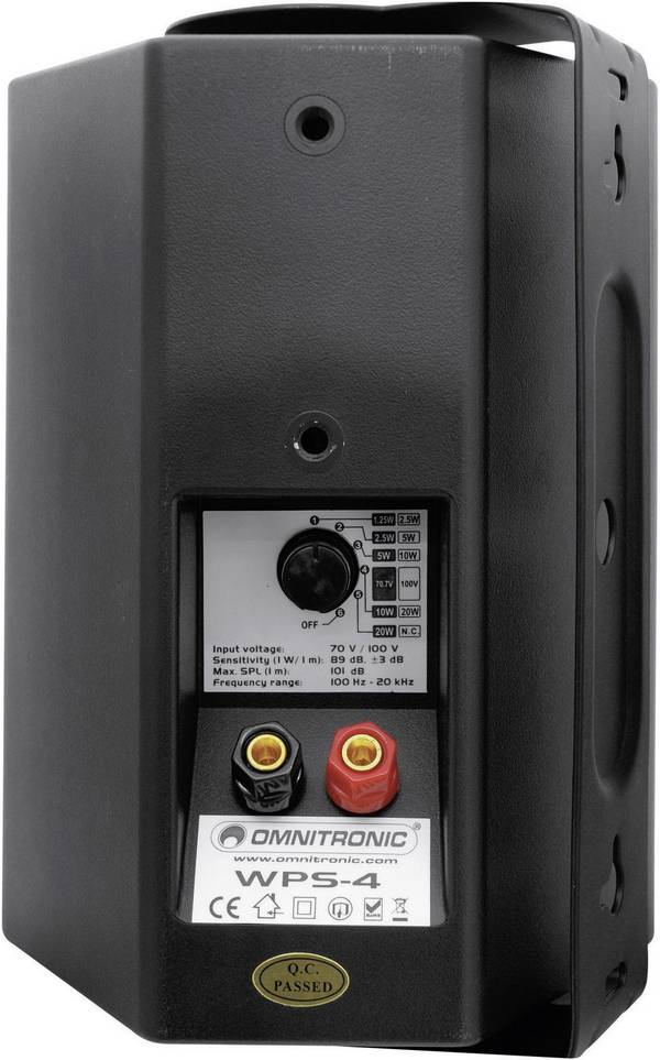 Omnitronic WPS-4S ELA nástěnný reprobox  černá 1 ks