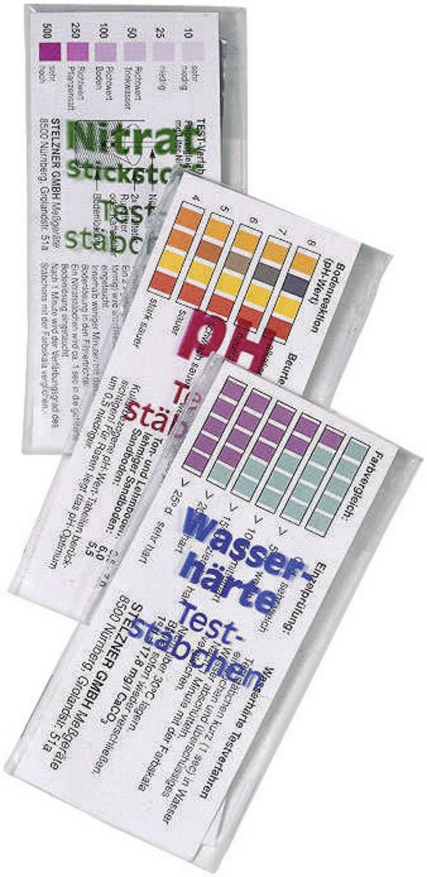 Stelzner Teststäbchen-Set testovací tyčinky  nitrát, hodnota pH, tvrdost vody 1 sada