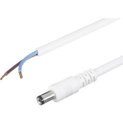 Napájecí kabel zástrčka / otevřený konec BKL 072092, rovná, 5,5/2,5 mm, 2 m, bílá