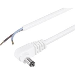 Napájecí kabel zástrčka / otevřený konec BKL 072091, úhlová, 5,5/2,1 mm, 2 m, bílá