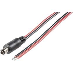 Napájecí kabel BKL 072070, rovná, 5,5/2.1 mm, červená/černá