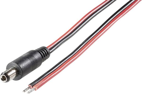 TRU COMPONENTS 1582272 nízkonapěťový připojovací kabel nízkonapěťová zástrčka - kabel s otevřenými konci 5.5 mm 2.1 mm 2.00 m 1 ks