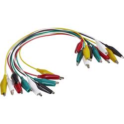 VOLTCRAFT KS-280/0.1 sada měřicích kabelů [krokosvorka - krokosvorka] 0.28 m, černá, červená, žlutá, zelená, bílá, 1 sada