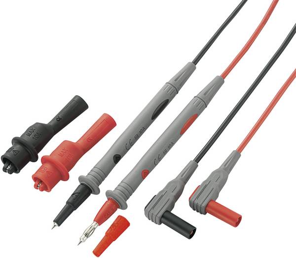 VOLTCRAFT MS-2 sada bezpečnostních měřicích kabelů lamelová zástrčka 4 mm zkušební hroty  černá, červená 1 sada