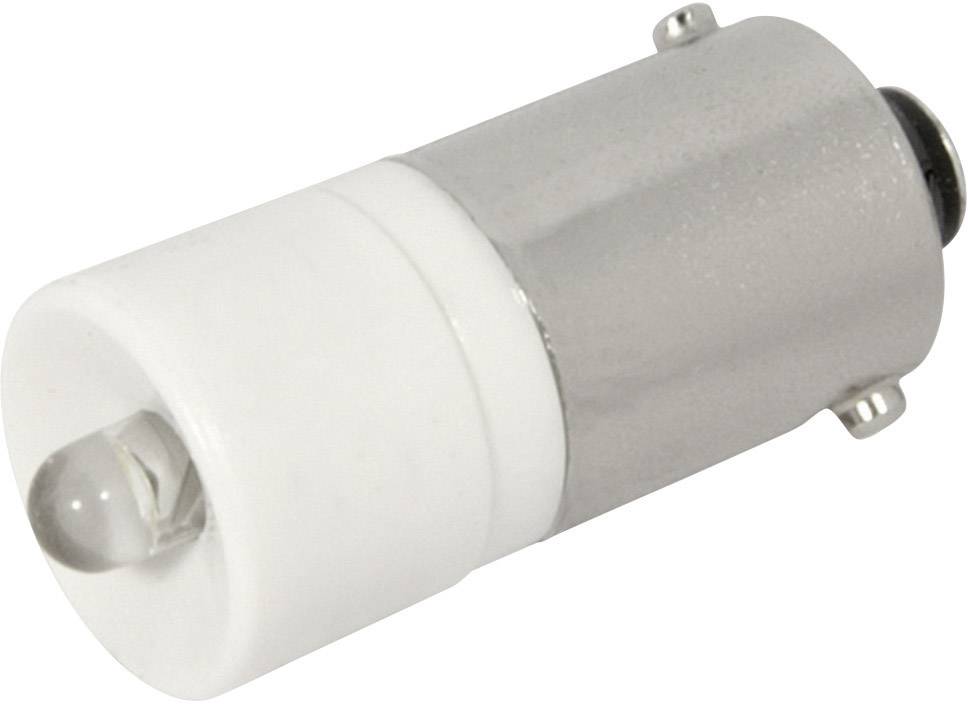 Bílá LED lampa s kovovým pouzdrem, válcovitého tvaru, určená pro elektronické nebo osvětlovací aplikace.