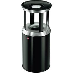 Odpadkový koš s popelníkem Hailo ProfiLine Combi pro L, 740 mm, Vnější Ø 330 mm, 30 l, sytě černá, stříbrná
