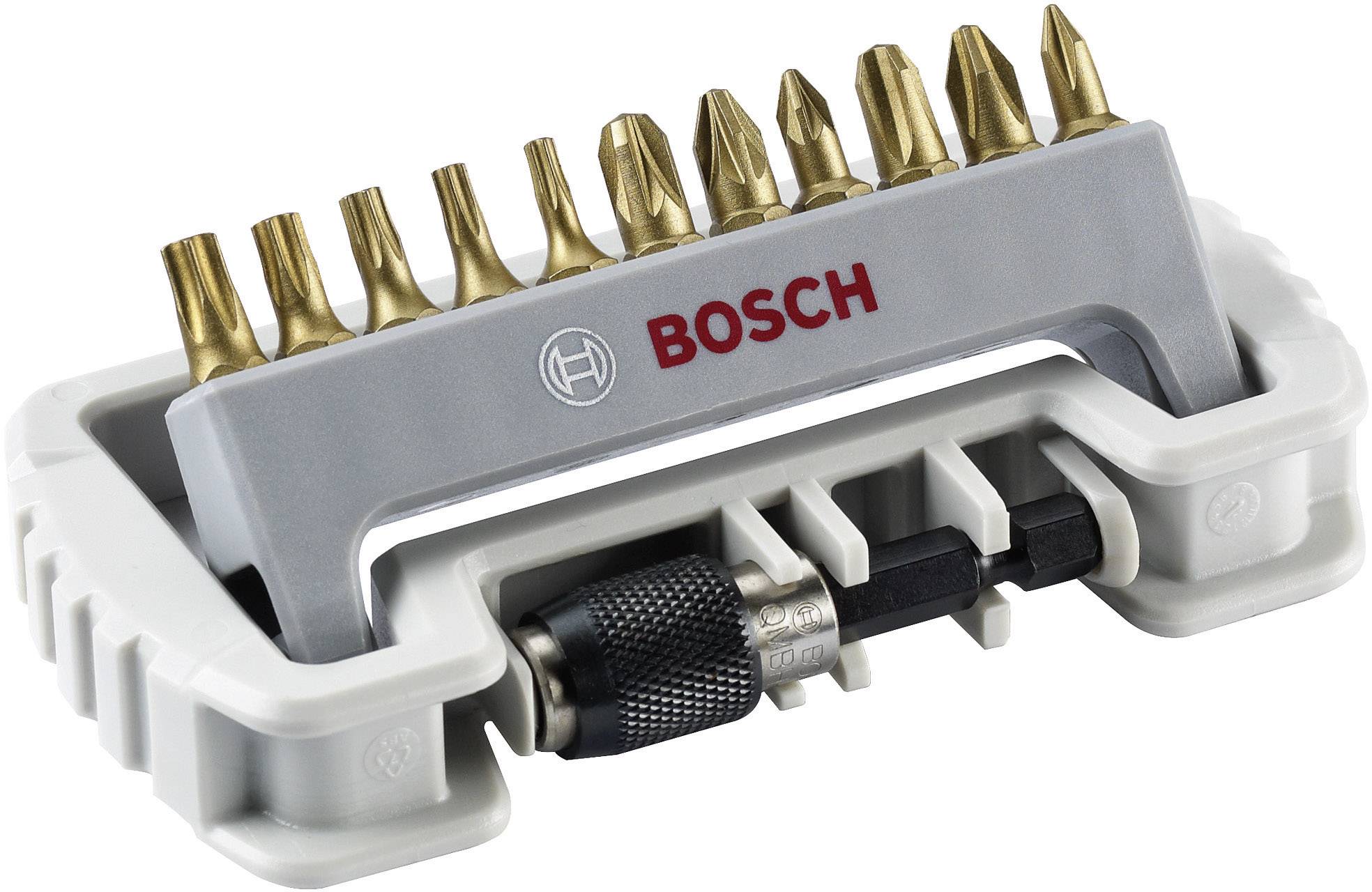 Bosch Accessories 2608522127 sada bitů, 12dílná, plochý, křížový PH, křížový PZ, vnitřní šestihran (TX), 1/4" (6,3 mm)