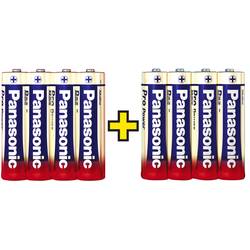 Tužková batéria typu AA alkalicko-mangánová Panasonic Pro Power 4+4 gratuites, 1.5 V, 8 ks