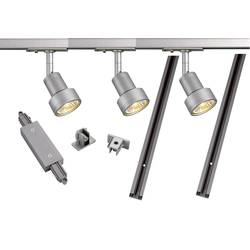Lištový systém svítidel SLV, 1fázový, LED, 3x 50 W, GU10, stříbrná/šedá