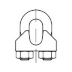 Lanová svorka TOOLCRAFT 1061712, 3 mm, M4, nerezová ocel, A2, 50 ks