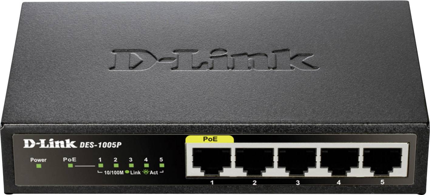 D-Link DES-1005P/E DES-1005P síťový switch 5 portů 100 MBit/s funkce PoE