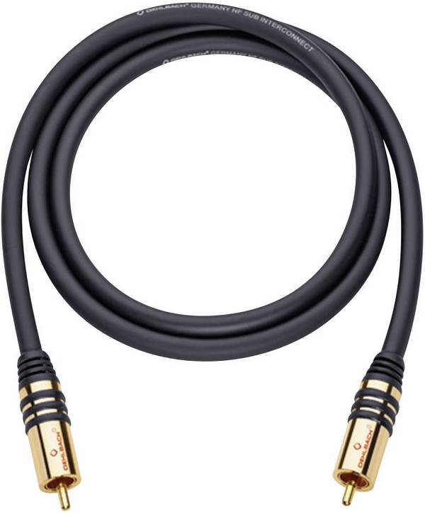 cinch audio kabel [1x cinch zástrčka - 1x cinch zástrčka] 1.00 m černá pozlacené kontakty Oehlbach NF Sub