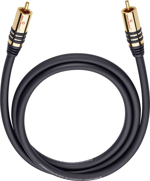 cinch audio kabel [1x cinch zástrčka - 1x cinch zástrčka] 2.00 m černá pozlacené kontakty Oehlbach NF Sub