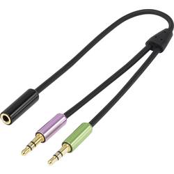 Y adaptér SpeaKa Professional, 4pól., 2x jack zástrčka ⇔ 1x jack zásuvka