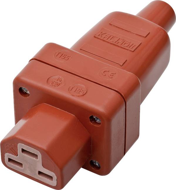Kalthoff 444007 IEC konektor C15/C16 444 zásuvka, rovná Počet kontaktů: 2 + PE 16 A červená 1 ks