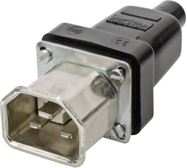 Kalthoff 444009 IEC konektor C15/C16 444 zástrčka, rovná Počet kontaktů: 2 + PE 16 A černá 1 ks