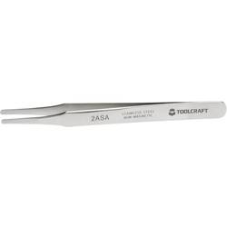 Nerezová pinzeta Toolcraft 2ASA, plochá kulatá a rovná, 120 mm