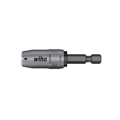 'Wiha CentroFix 7148C' držák bitů, stříbrný, s černým šestihranným vložkou.