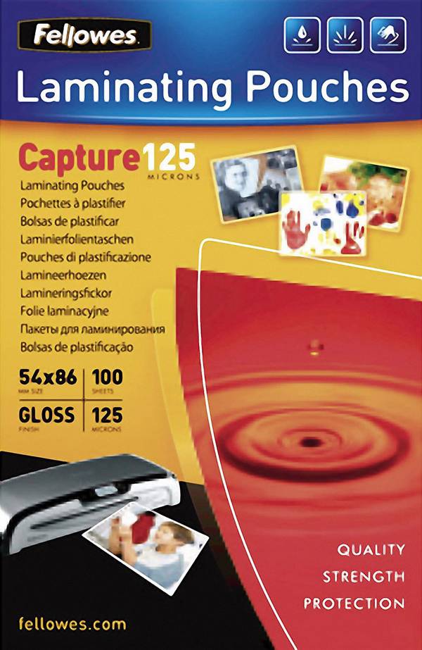 Fellowes laminovací folie 86 x 54 mm, kreditní karta 125 micron lesklý  100 ks