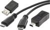 Renkforce USB kabel USB 2.0 USB Micro-B zástrčka, USB-A zásuvka 0.15 m černá s funkcí OTG, SuperSoft opletení RF-3585885