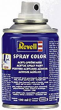 Modrý sprej Revell s nápisem 'SPRAY COLOR', obsahuje 100 ml akrylové barvy. Ideální pro modelářské projekty.