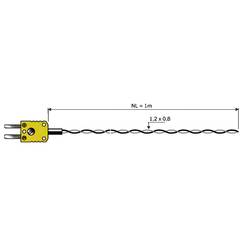 Teplotné čidlo B+B Thermo-Technik typu K (NiCrNi), -50 až 260 °C, 1 m