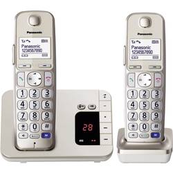 Bezdrátový telefon pro seniory Panasonic KX-TGE222 Duo záznamník, handsfree podsvícený displej champagne