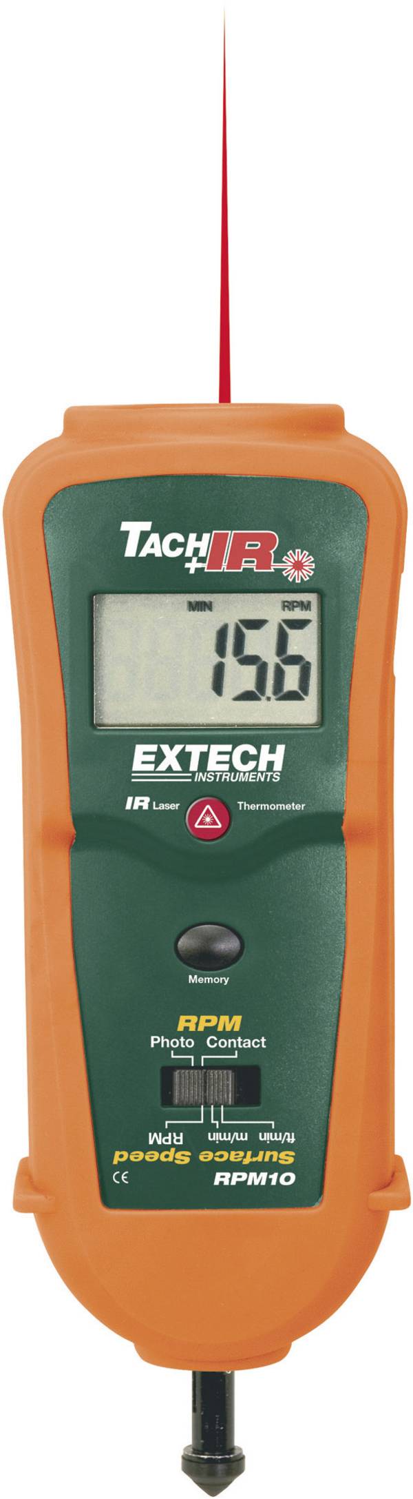 Extech RPM10-D otáčkoměr Kalibrováno dle (DAkkS) mechanický, optický 0.5 - 19999 ot./min 10 - 99999 ot./min