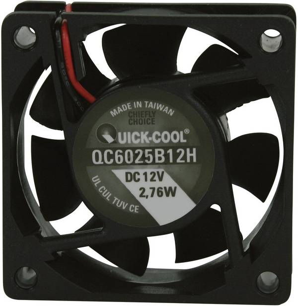 QuickCool QC6025B12H axiální ventilátor, 12 V/DC, 34.86 m³/h, (d x š x v) 60 x 60 x 25 mm, QC6025B12H