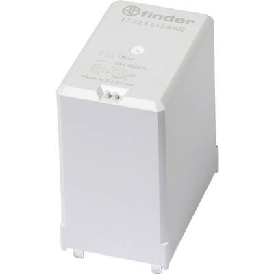 Průmyslové relé Finder, model 67.22.9.012.4300, s 12V a 50A, vhodné pro aplikace 400V~, vyrobeno v EU.