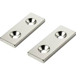 Permanentní magnet hranatý Conrad Components W40L15T5-2M4, (d x š x v) 40 x 15 x 5 mm, N35