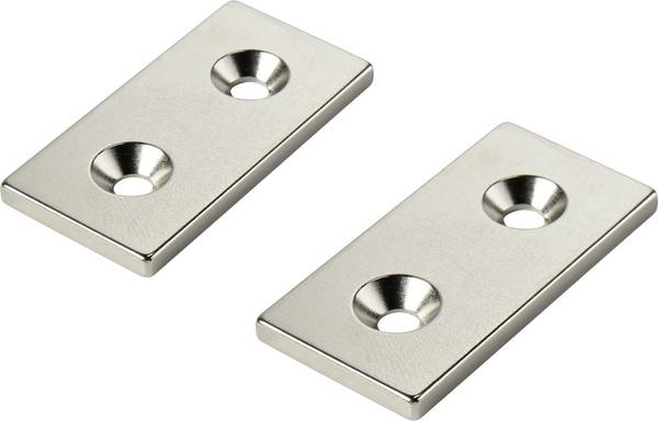 TRU COMPONENTS TC-12250652 permanentní magnet hranatý (d x š x v) 40 x 20 x 5 mm  M4  Max. pracovní teplota: 150 °C