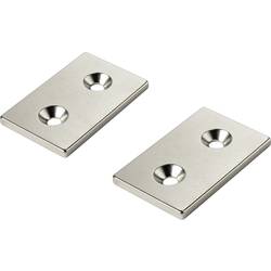 Permanentní magnet hranatý Conrad Components W40L25T3-2M4, (d x š x v) 40 x 25 x 3 mm, N35