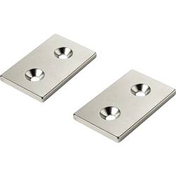 Permanentní magnet hranatý Conrad Components W40L25T5-2M4, (d x š x v) 40 x 25 x 5 mm, N35