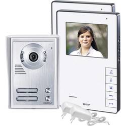 Domový telefón káblový kompletná sada, GEV 088337 2 rodiny, biela, strieborná
