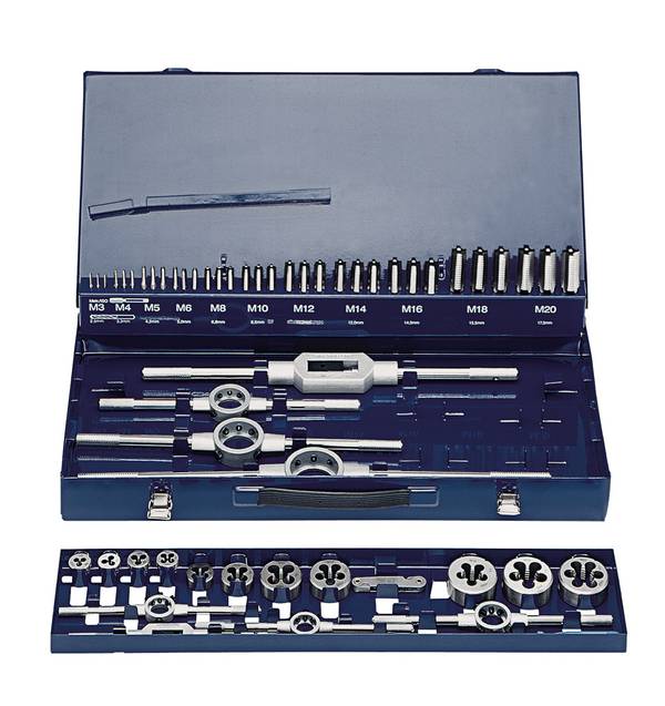 Eventus by Exact 10755 sada závitníků 59dílná HSS-E metrický M3, M4, M5, M6, M8, M10, M12, M14, M16, M18, M20
