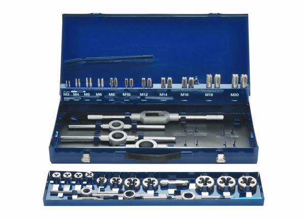 Eventus by Exact 10745 sada závitníků 48dílná HSS metrický jemný M3, M4, M5, M6, M8, M10, M12, M14, M16, M18, M20